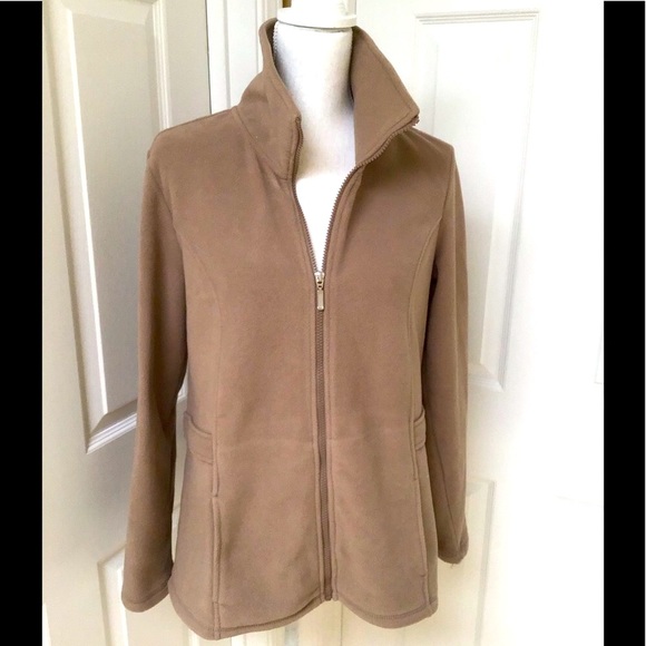 Denim & Company Brown 100% Polyester ZIP Front Jacket. So Warm & Cozy. - Picture 2 of 11